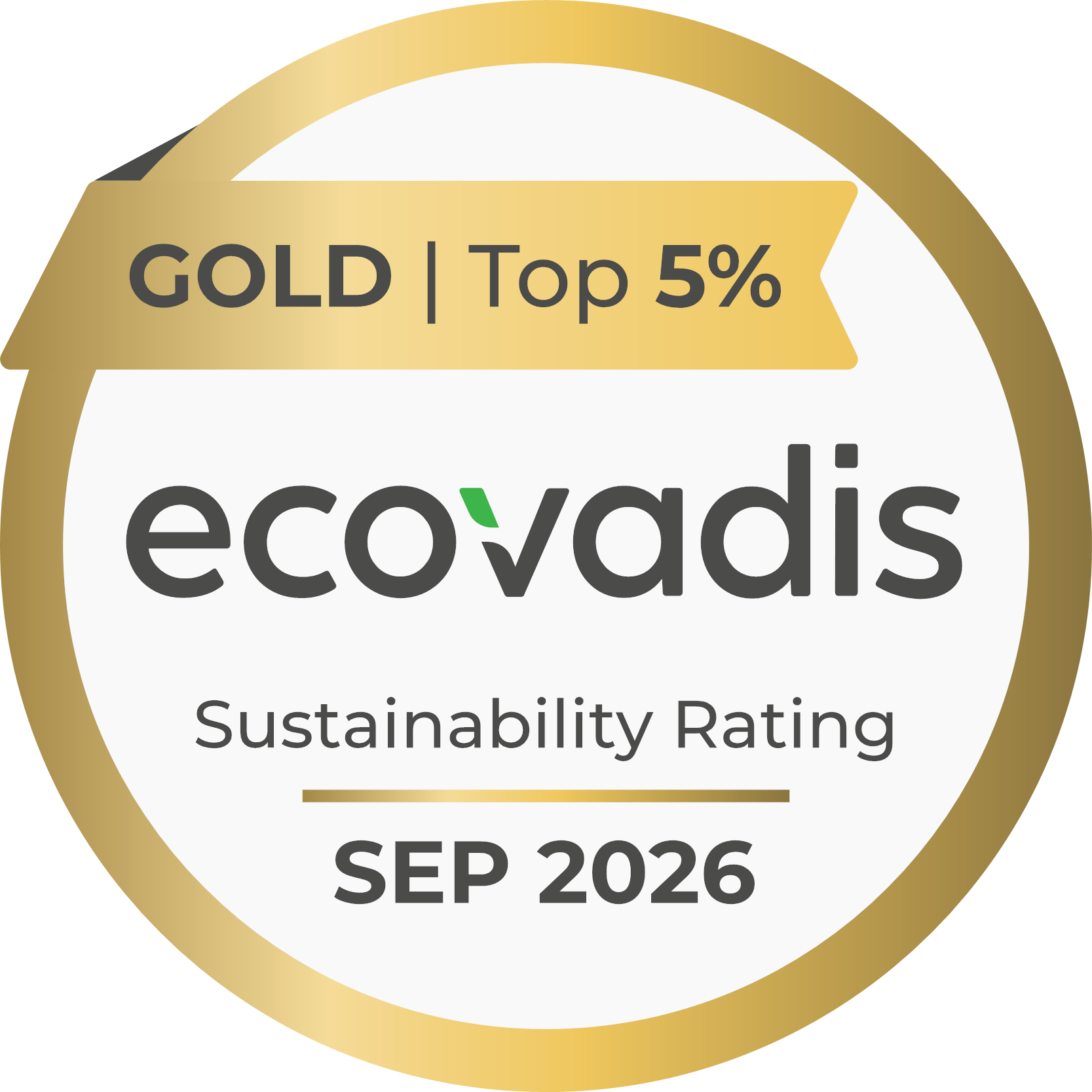 Gold medal<br>in EcoVadis<br>(2024-2026)